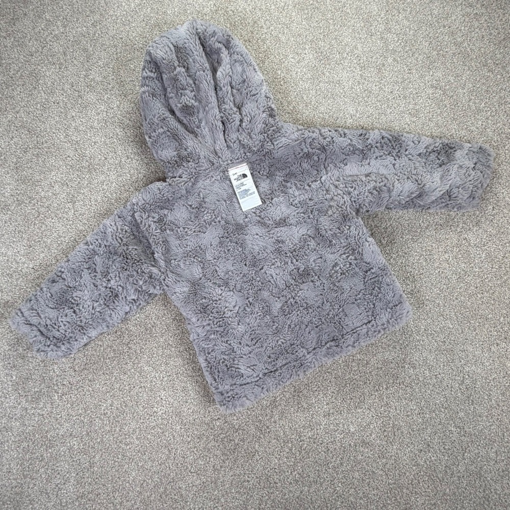 The North Face Infant 6-12M Reversible Jacket Teal Grey Quilted Fleece Hooded - Picture 5 of 8